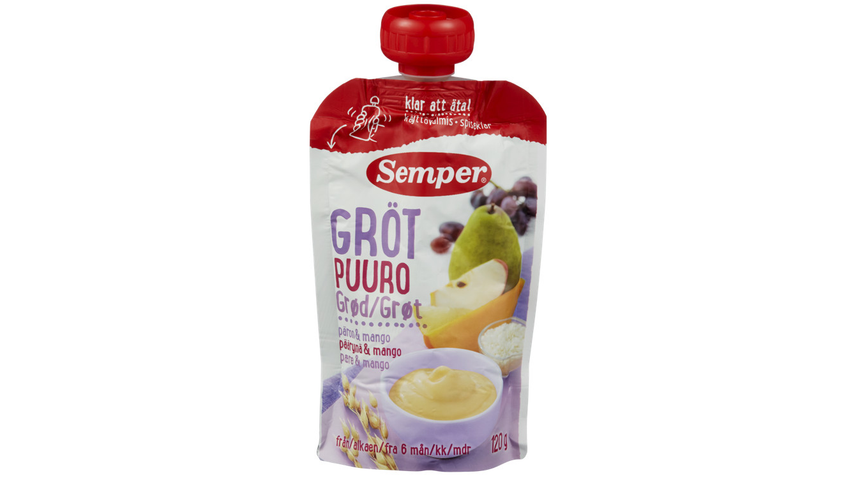 Semper Grøt Pære & Mango 6mnd | 120g