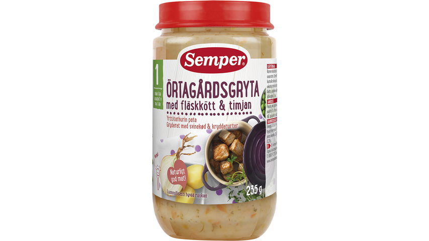 Semper Barnmat Örtagårdsgryta 1 År 235g
