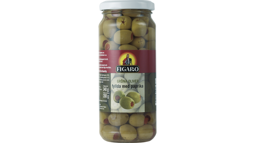 Figaro Green Olives With Pimientos 340g