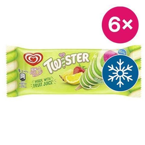 Twister Pineapple zmrzlina ovocná jahodovo-citronová | 6 x 80 ml