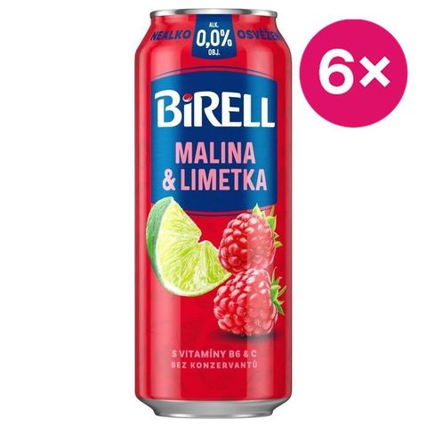 Birell 0.0 Malina & Limetka nealkoholické pivo plech | 6 x 500 ml