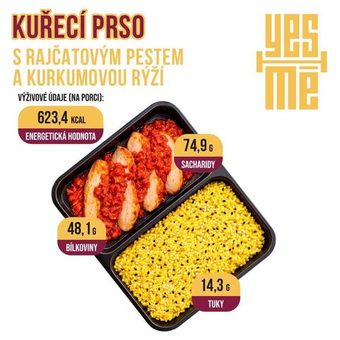 YES ME Chicken breast with tomato pesto and turmeric rice | 410 g