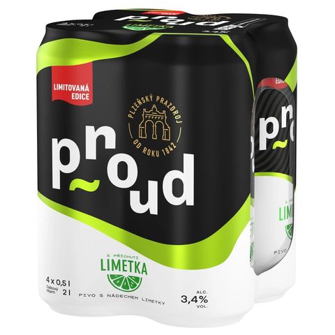 Proud Limetka ochucené pivo plech | 4 x 500 ml