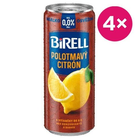 Birell 0.0 Polotmavý citron nealkoholické pivo plech | 4 x 330 ml