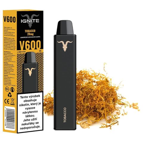 Ignite Vape V600 Tobacco 2% disposable e-cigarette | 1 piece | 18+ buy  online - foodora MARKET