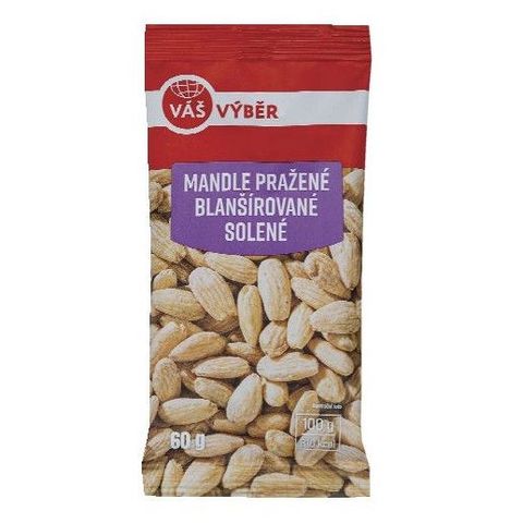 Váš Výběr Pražené blanšírované solené mandle | 60 g