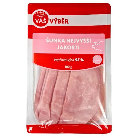 Váš Výběr Šunka nejvyšší jakosti krájená 95 % | 100 g
