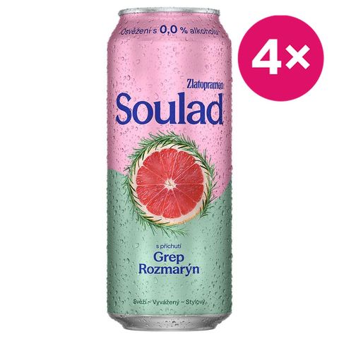 Zlatopramen Soulad grapefruit and rosemary non-alcoholic beer | 4 x 500 ml
