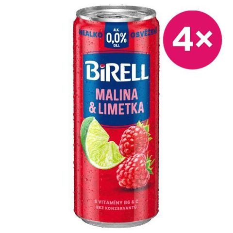 Birell 0.0 Malina & Limetka nealkoholické pivo plech | 4 x 330 ml