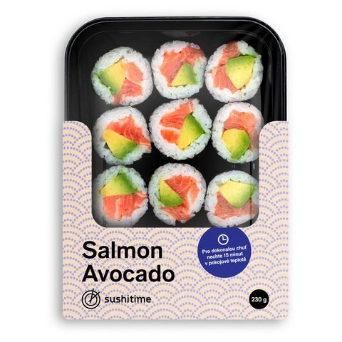 Sushitime Sushi s lososem a avokádem připravené ke konzumaci | 230 g