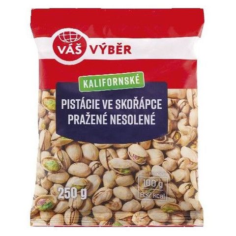 Váš Výběr Pražené nesolené pistácie ve skořápce | 250 g
