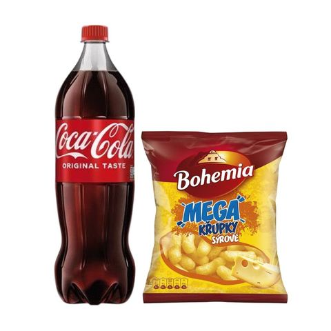 Bohemia MEGA křupky sýrové + Coca Cola