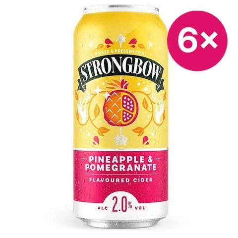 Strongbow Pineapple & Pomegranate cider | 6 x 440 ml