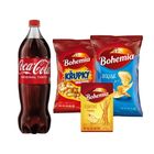 Bohemia Peanut Puffs + Bohemia Cheese Baked Sticks + Bohemia Chips salted + Coca Cola