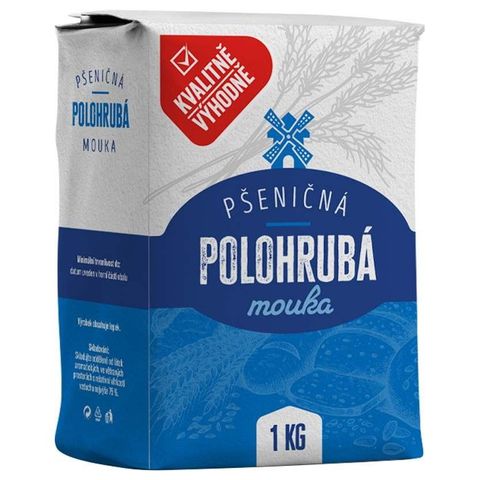Kvalitně Výhodně Mouka pšeničná polohrubá | 1 kg