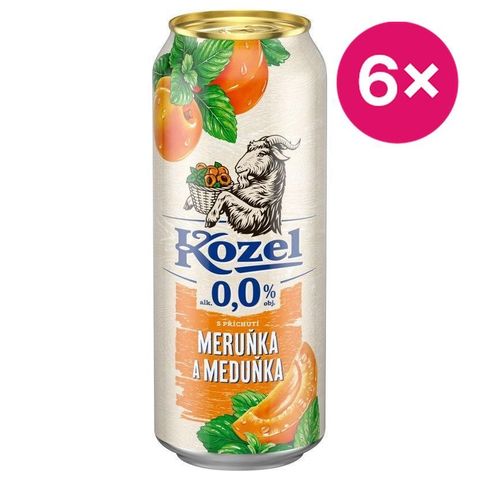 Velkopopovický Kozel Meruňka a meduňka nealkoholické pivo plech | 6 x 500 ml