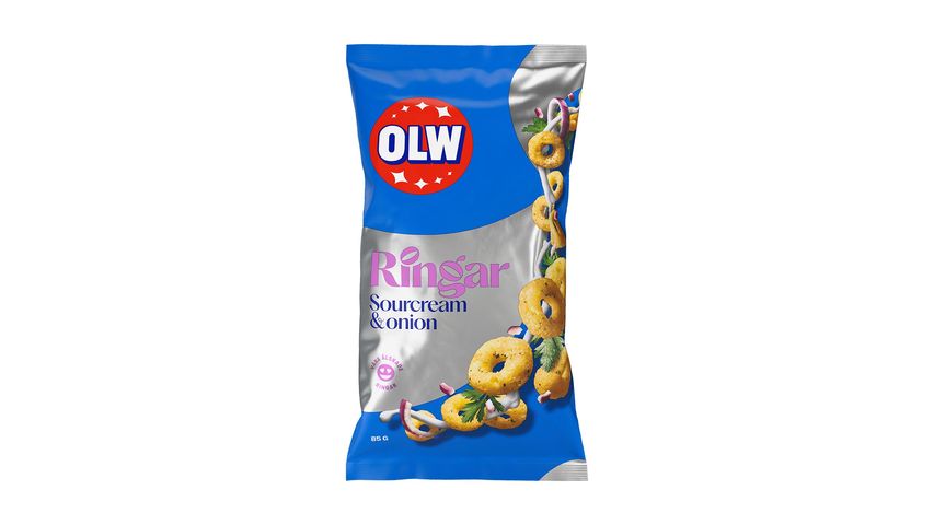 Olw Ringar Sourcream & Onion 85g