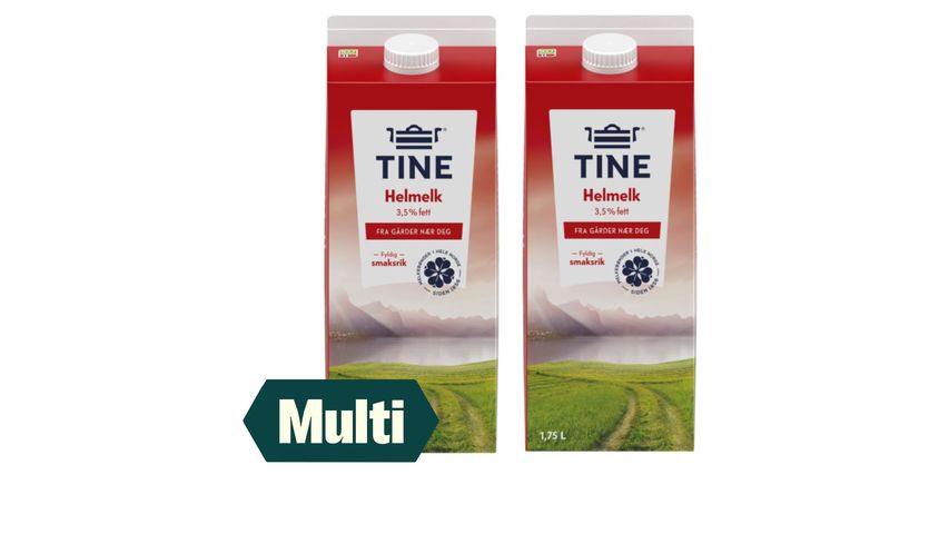 2 x TINE Melk Hel 3.5% 1.75l