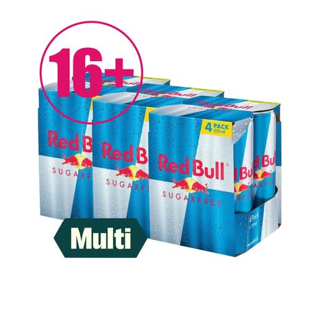3 x Red Bull Energidrikk Sukkerfri 4 x 250ml