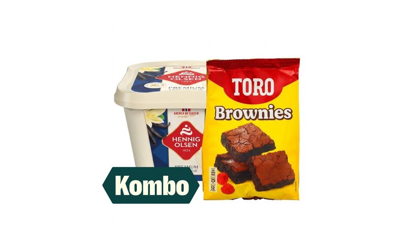 Hennig-Olsen Fløteis Vanilje & Toro Brownies