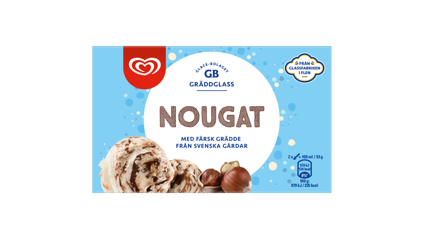 Gb Gräddglass Vanilj Med Nougat 500ml