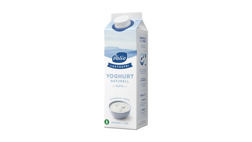 Valio Laktosfri Lättyoghurt Naturell, 0,4% 1l