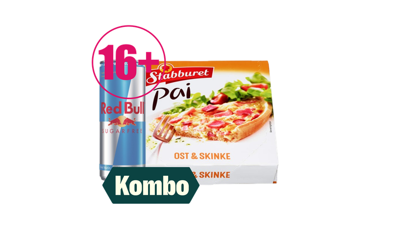 Stabburet Pai Ost & Skinke & Red Bull sukkerfri 250ml