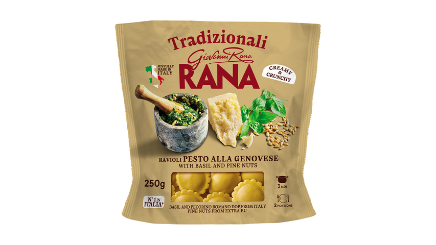 Giovanni Rana Tortelloni Fresh Egg Pasta with Basil and Pinenuts Pesto Filling 250 g