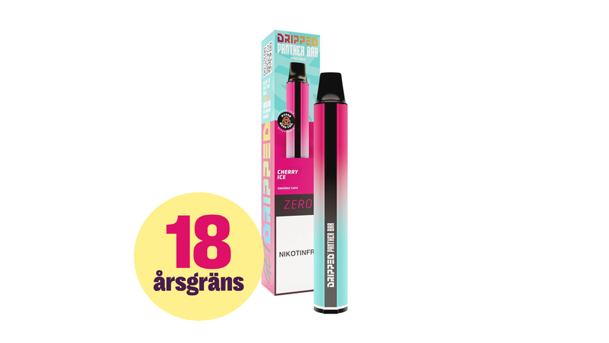 Dripped Panther Bar Cherry Ice - Nikotinfri Engångs Vape 0mg 1-p