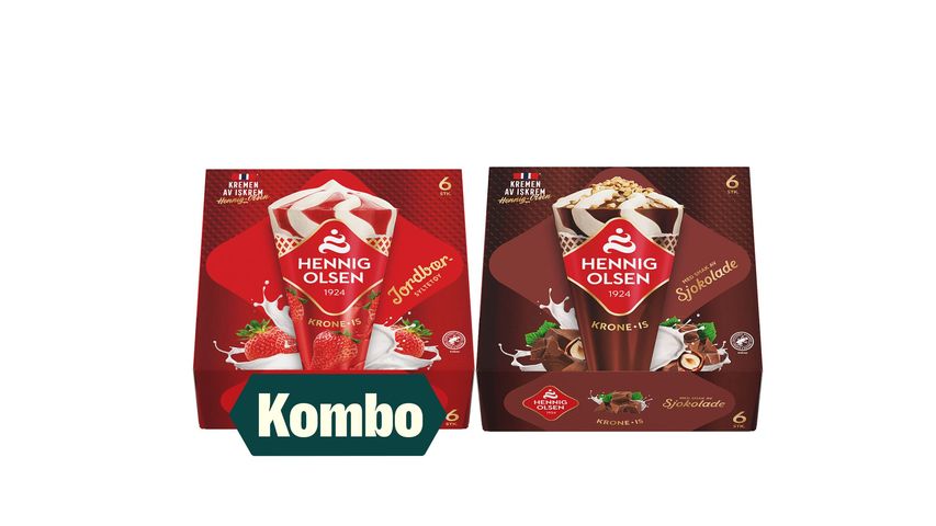 Hennig-Olsen Krone-is Jordbær & Sjokolade