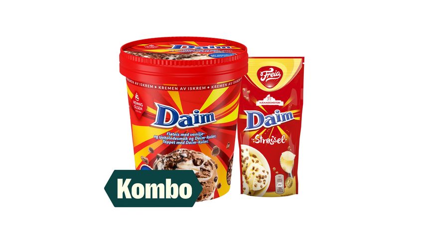 Hennig-Olsen Fløteis Daim & Freia Daim Strøssel