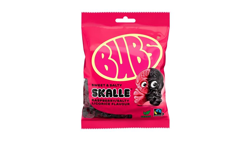 Bubs Godis Skalle Hallon/Lakrits 190g