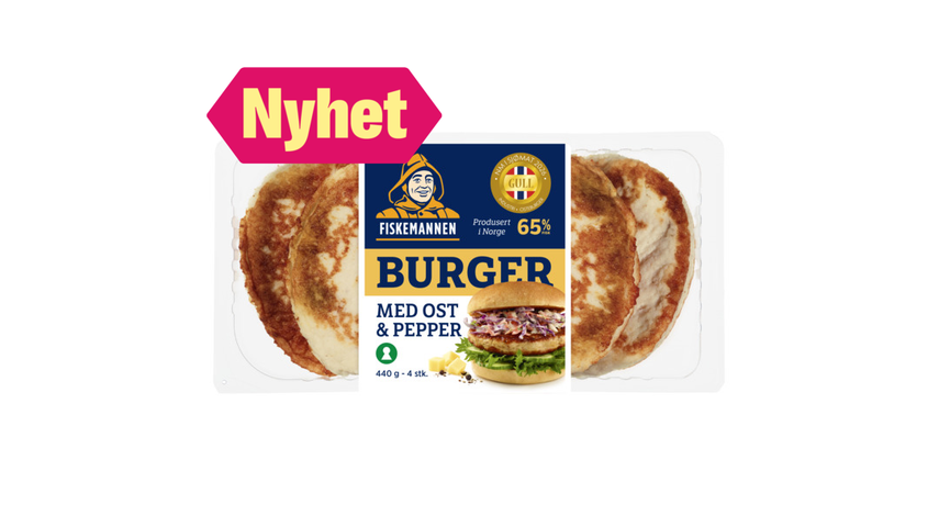 Fiskemannen Fiskeburger Pepper & Ost | 440g