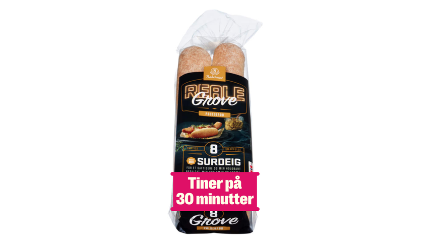 Reale Pølsebrød Grove 8stk | 410g