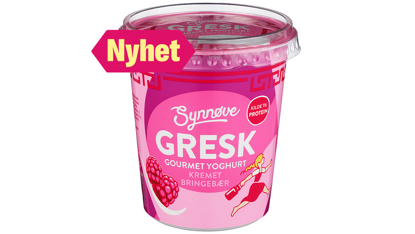 Yoghurt Gresk Gourmet Kremet Bringebær
