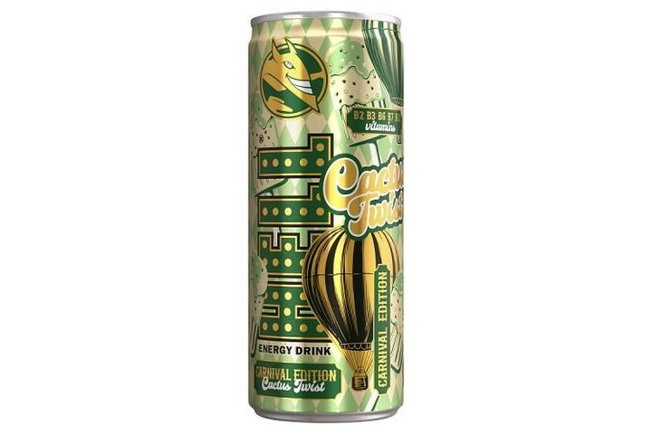 HELL Carnival Edition Cactus Twist földieper-citromízű, koffeintartalmú szénsavas energiaital 250 ml