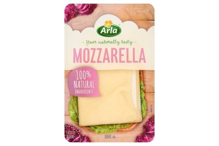 Arla Semi-Fat, Semi-Hard, Sliced Mozzarella Cheese 150 g
