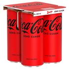 Coca-Cola Zero Cola-Flavoured Energy-Free Carbonated Soft Drink with Sweeteners 4 x 330 ml