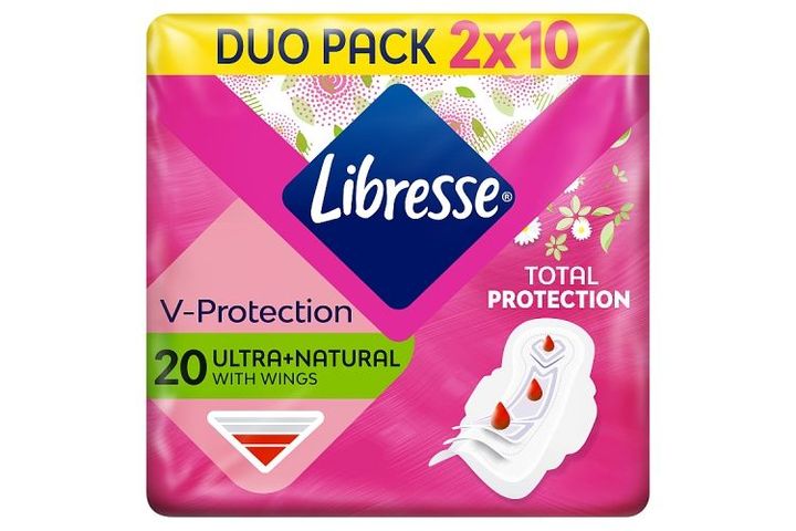 Libresse Ultra+ Natural szárnyas egészségügyi betét 2 x 10 db
