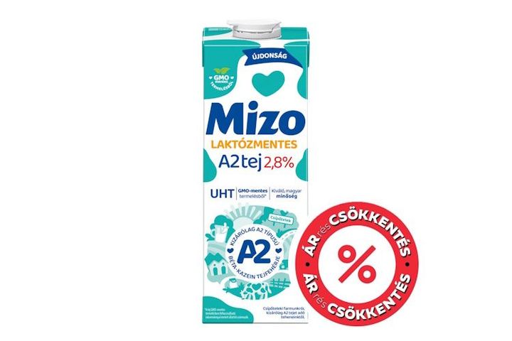 Mizo UHT félzsíros, laktózmentes A2 tej 2,8% 1 l