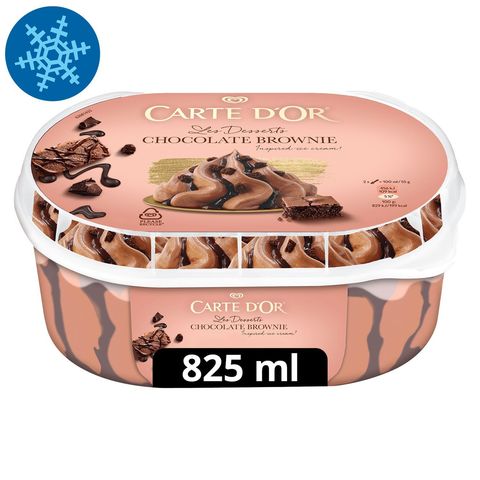 Carte D'Or tejcsokoládés jégkrém csokoládés szósszal és kakaós brownie sütemény darabkákkal 825 ml