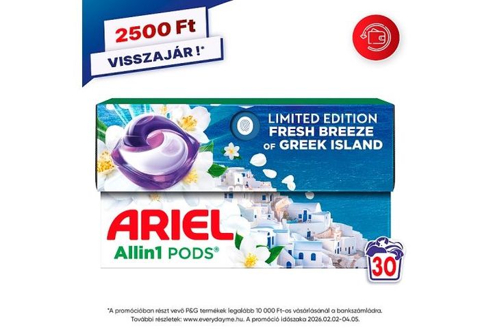 Ariel All-in-1 PODS Mosókapszula, 30 Fresh Breeze of Greek Island