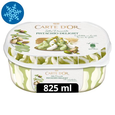 Carte D'Or Les Desserts pisztáciás jégkrém és vanília ízű jégkrém pisztáciás szósszal 825 ml