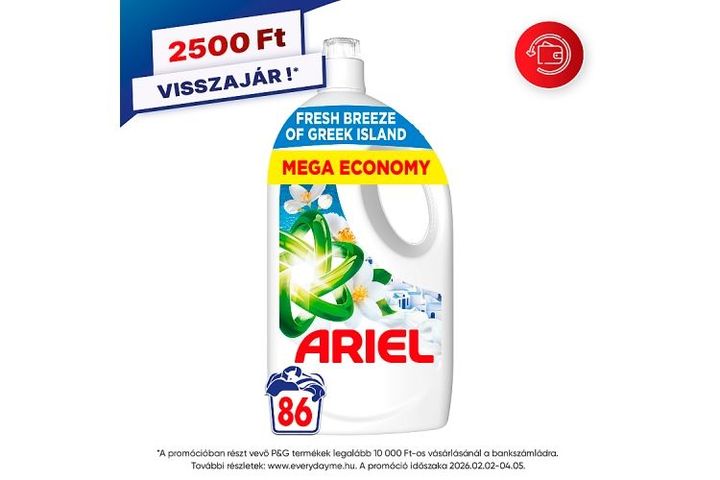 Ariel Washing Liquid, 86 Washes, Fresh Breeze of Greek Island