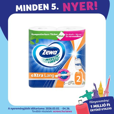 Zewa Wisch & Weg Extra Lang Design háztartási papírtörlő 2 rétegű 2 tekercs