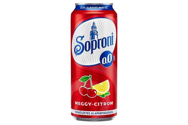 Soproni meggy-citromos alkoholmentes sörital 0,0% 500 ml
