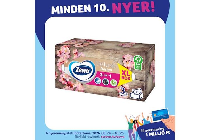 Zewa Deluxe Design Unscented Boxed Tissues 3 Ply 150 pcs