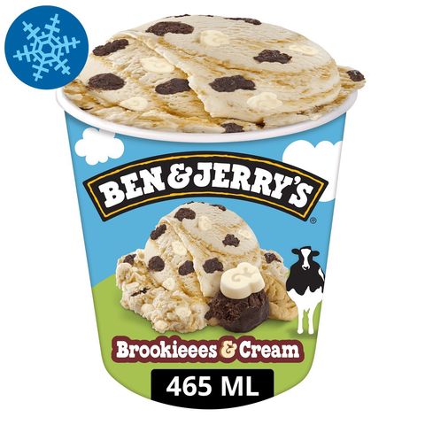 Ben & Jerry's Brookies & Cream vanília ízű jégkrém kakaós süteménydarabkákkal 465 ml