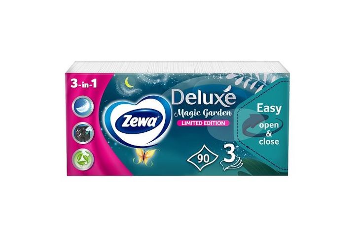 Zewa Deluxe Limited Edition illatosított papír zsebkendő 3 rétegű 90 db