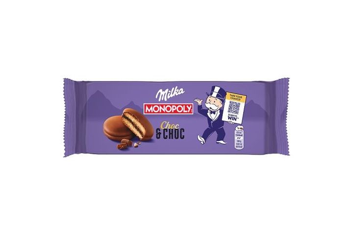 Milka Choc & Choc alpesi tejcsokoládéval mártott puha piskóta kakaós töltelékkel 150 g